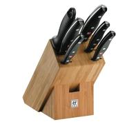 ZWILLING Bloc de Couteaux (7 Pièces), Bloc en Bambou, Acier Inoxydable, Manche Noir, série Twin Pollux