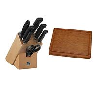 ZWILLING Bloc de Couteaux (8 pièces), Hêtre, série Four Star & Planche à Découper, Medium : 36 x 25,5 x 3 cm, Bambou