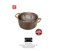 ZWILLING Casserole 2 Poignées + Couvercle Verre 24 cm Marron Antiadhésive