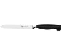 Zwilling Couteau universel Four Star 13 cm, lame dentelée, acier inoxydable Noir