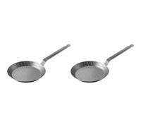 ZWILLING FORGÉ Lot de 2 Poêles en Fer, Fond Épais avec Structure en Losange, pour Griller ou Saisir à Feu Vif, Ø24 & 28 cm, Argent