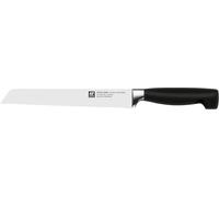 ZWILLING Four Stars Couteau à pain dentelé, acier spécial inoxydable, 20 cm, noir, Made in Germany