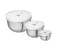 ZWILLING Fresh & Save BOWLS Set de bols sous vide S/M/L / 6-pcs, Acier inoxydable, Blanc argenté