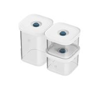 ZWILLING FRESH & SAVE CUBE La Mer Lot de 3 boîtes sous vide S, 2 tailles S et 1 taille 2S, rangement hermétique et sous vide, passe au lave-vaisselle, transparent La Mer