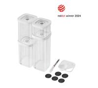 FRESH & SAVE CUBE Set de 6 Boîtes hermétique Plastique sous-Vide Zwilling Tailles S, 2S et 3S Insert et étiquettes
