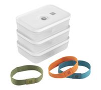 ZWILLING Fresh & Save Set de lunch box sous vide, L plate / 6-pcs, Plastique, semi transparent-Gris