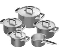 ZWILLING Kochgeschirrset, 5-tlg | rund | 18/10 Edelstahl | Grau Pure Grau
