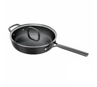 ZWILLING Milano Poêle à frire 28 cm avec couvercle en verre, aluminium, revêtement en céramique antiadhésive, sans PFAS, compatible induction, passe au lave-vaisselle, fabriquée en Italie, noire