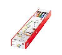 ZWILLING Pailles incurvées réutilisables en verre borosilicate pour boissons chaudes ou froides, pack de 4 pailles + 1 brosse à nettoyer, longueur 23 cm, couleur: multicolore, série Sorrento