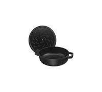 STAUB Chistera braisière en fonte, tous feux dont induction, ronde, 28 cm, 3,7 L, Made in France, noir
