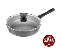 ZWILLING Terreno Plus Sauteuse avec couvercle en verre, 28 cm, Aluminium, Revêtement antiadhésif en céramique renforcée en titane