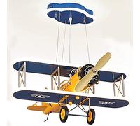 ZWJABYY Luminaire Enfant Avion, Suspension LED Moderne en Métal et Acrylique, Lustre pour Chambre d'Enfants et Décoration, Bleu