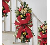 ZWMBYN Guirlande de Noël en Forme de Goutte d'eau avec lumières, 41,9 cm, Couronne de Noël, Couronne de Noël, décoration à Suspendre pour escalier, Porte, cheminée, fenêtre