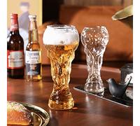 ZWMBYN Lot de 2 verres à bière de la Coupe du monde pour regarder le football, 450 ml, tasse à bière créative Hercules pour football, verres à vin en cristal pour bière, cocktails, boissons,