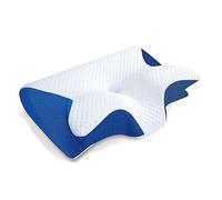 ZWOIVHE SOYA Paris Oreiller 2.0 Ergonomique Cervical pour Dormir sur Le Côté Et sur Le Dos (Bleu,1 X)