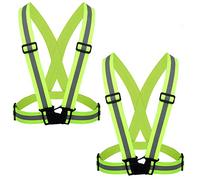 ZWOOS Gilet de Sécurité + Bracelets de Sécurité Réfléchissant, Réfléchissant Réglable Elastique Gilet de Sécurité pour La Course, Le Vélo, La Moto
