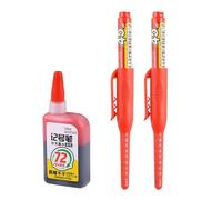 ZWTPGKRD Lot De 2 Marqueurs À Pointe Longue De 45 Mm Avec Recharge D'encre De 15 Ml Stylo À Tête Longue Rechargeable Pour Projet De Construction De Menuiserie Ensemble De Stylos En Plastique