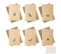 ZWWOGE Cartes de Condoléances 6 Pièces avec Enveloppe,Carte remerciement,Autocollant Cachet, Cadeau de Condoléances & Fleurs, 11,5X17Cm, Carte pour Écrire des Sprüchen