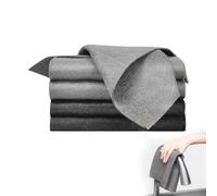 ZWWOGE Lot de 4 Chiffons en Microfibre 30x30cm, Lavette Magique pour Vitres et Miroirs sans Traces, Chiffon Multi-usages pour Cuisine, Auto et Salle de Bain, Haute Absorption, 2 Gris et 2 Noirs