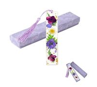ZWWOGE Marque-pages en Fleurs Naturelles dans Résine Époxy Cadeau Personnalisé pour Enseignants Lecteurs Filles et Garçons Enfants Fabriqué à Partir de Vraies Fleurs Grâce à un Procédé de Résine Époxy