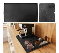 ZXBBTZ Set De sous Verres 2 en 1 Compatible Apis en Silicone 60 X 40 Cm Machine À Café avec Tapis Porte-Filtre 25 X 20 Cm Tapis Résistant À La Chaleur Noir Antidérapant