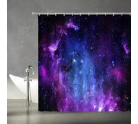 ZXBNNN Rideau de Douche Nébuleuse Fantaisie étoilée Coloré Espace Étoiles Planète Univers Astronomie Céleste Décoration de Salle de Bain Tissu (100x210cm)