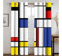 ZXBNNN Rideaux de fenêtre Modernes Rouges géométriques Abstraits pour Salon Chambre à Coucher Porte de Hall de Cuisine décor à la Maison 2 pièces Rideaux occultants 135x240 cm (LxH) / 67,5x240 cm * 2