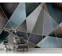 ZXCHEE Papier Peint Panoramique Bloc De Couleur Géométrique Vintage Papier Peint 3D Tapisserie Mural Salon Chambre Décoration Murale -ZX35012-200x140cm