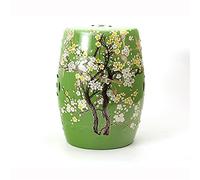ZXDGsdrdtW Tabouret décoratif en céramique, Motif de Fleurs ovales vitrées
