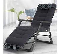 ZXFDMSWJ Chaise Longue Pliante Chaise Longue lit Simple Sieste Chaise Pliable Chaise de Plage extérieure lit d'accompagnement Bureau Pause déjeuner Jardin transat-Tige Noire à Rayures Les Deux Tubes