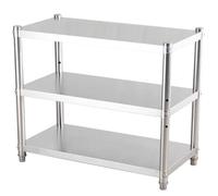 ZXHKZDX 3 Niveaux Inoxydable Étagère De Rangement, Professionnelle Petit Plateau Étagères INOX, Argent Lourde Table Cuisine pour Restaurant Maison Garage(50X40X90cm)