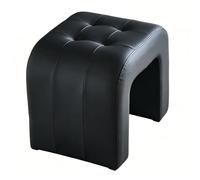 zxhrybh Petit Pouf Repose-Pieds en Bois, Tabouret Bas Maquillage, Siège Compact pour Salon Chambre Entrée Canapé(Black)