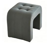 zxhrybh Petit Pouf Repose-Pieds en Bois, Tabouret Bas Maquillage, Siège Compact pour Salon Chambre Entrée Canapé(Gray)