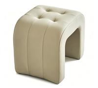 zxhrybh Petit Pouf Repose-Pieds en Bois, Tabouret Bas Maquillage, Siège Compact pour Salon Chambre Entrée Canapé(White)
