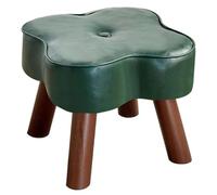 zxhrybh Pouf Repose Pied Salon Cuir avec Pieds en Bois, Tabouret Bas Fleur Design pour Salon Chambre Bureau Entrée