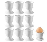 ZXJLWR Lot de 9 coquetiers - 4,8 x 4,9 cm - Empilables - En plastique - Cadeau de Pâques - Pour œufs durs et doux - Sur chaque table de petit-déjeuner - Ronds - Blanc