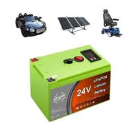 ZXLLAFT Batterie à décharge Profonde 24V Batterie Lithium avec BMS | Piles LiFePO4 rechargeables pour le stockage l'énergie solaire avec port USB, affichage, borne positive, borne négative
