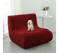 ZXLVCU Housse de Chauffeuse Extensible, Housse Fauteuil sans Accoudoir, pour Chaise Togo, Canapés Paresseux, Anti-Rayures, Lavable en Machine (Wine Red)