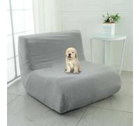 ZXLVCU Housse de Chauffeuse Extensible, Housse Fauteuil sans Accoudoir, pour Chaise Togo, Canapés Paresseux, Anti-Rayures, Lavable en Machine (Light Grey)