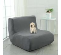 ZXLVCU Housse de Chauffeuse Extensible, Housse Fauteuil sans Accoudoir, pour Chaise Togo, Canapés Paresseux, Anti-Rayures, Lavable en Machine (Dark Grey)