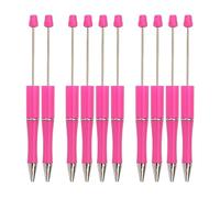 Zxpjkyu 10 Pièces Stylos à Bille Perle Stylos de Bricolage Stylo Balles à Personnaliser Prise Confortable Adapté à Étudiants Cadeau Maison, rose rouge
