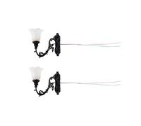 Zxpjkyu 2 Pièces Miniature Appliques Murales LED Lampe Décorative Vintage Sconces Post Lampes Accrocheuses Acier Inoxydable Convient pour Décoration de Maison, Style f