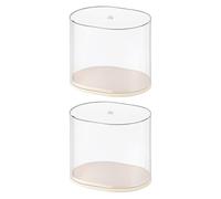 Zxpjkyu 2 Pièces Présentoir Figurine Transparent Coffret Rangement Support Cabinet Empilable Antipoussière Adapté pour Collection Démonstration Bureau Salon, M