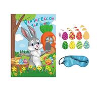 Zxpjkyu 26 Pièces Jeu de Pâques Affiche Épingler Oeuf Autocollants Papier Décoration Murale Jeu Collectif Réutilisable pour Fête Enfant Anniversaire