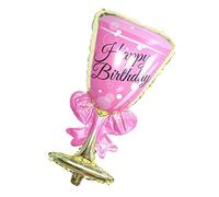Zxpjkyu Ballon Champagne Aluminium avec Inscription Joyeux Anniversaire Ballon Gonflable Décoration Événement Accessoire Soirée Adapté aux Filles Fêtes