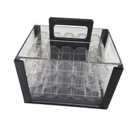 Zxpjkyu Boîtier de Jetons Transparent Support de Jetons Polyvalent Coffret de Rangement Afficheur en Acrylique Résistant et Pratique à Utiliser Adapté aux, avec 6 Boîtes de 43 Mm