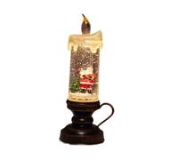 Zxpjkyu Bougie à Neige Globe Bougie LED Sans Flamme Centre de Table Décoration de Noël Effet Vacillant Tourbillonnant Adaptée pour Salon Chambre Cadeaux, Le Père Noël