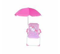 Zxpjkyu Chaise Enfant Extérieure Pliante Portative avec Parasol Confortable Assise Métal pour Protection Solaire Adaptée à la Plage Camping Jardin Pique-Nique, Licorne