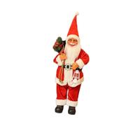 Zxpjkyu Figurine de Noël Père Noël Statuette Légère Décoration Vintage En Tissu avec Détails Délicats pour Collection Décoration de Cheminée Adapté pour, Rouge