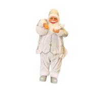 Zxpjkyu Figurine de Noël Père Noël Statuette Légère Décoration Vintage En Tissu avec Détails Délicats pour Collection Décoration de Cheminée Adapté pour, Argent